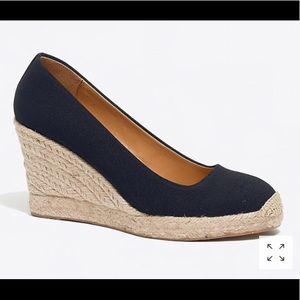 J. Crew Seville Navy Espadrille Wedges